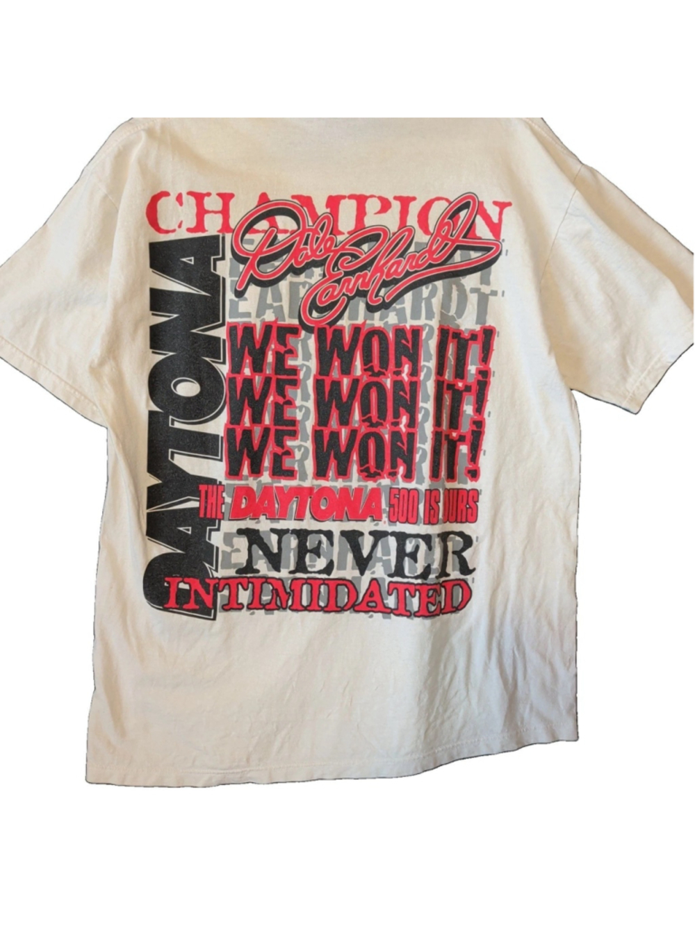 Vintage 90s Dale Earnhardt 40th Daytona 500 Champion T-shirt Faded Intimidator